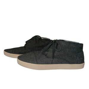 TOMS Men's Paseo Mid Charcoal Grey Herringbone Ankle‎ Wool Sneaker Shoe Size 8.5